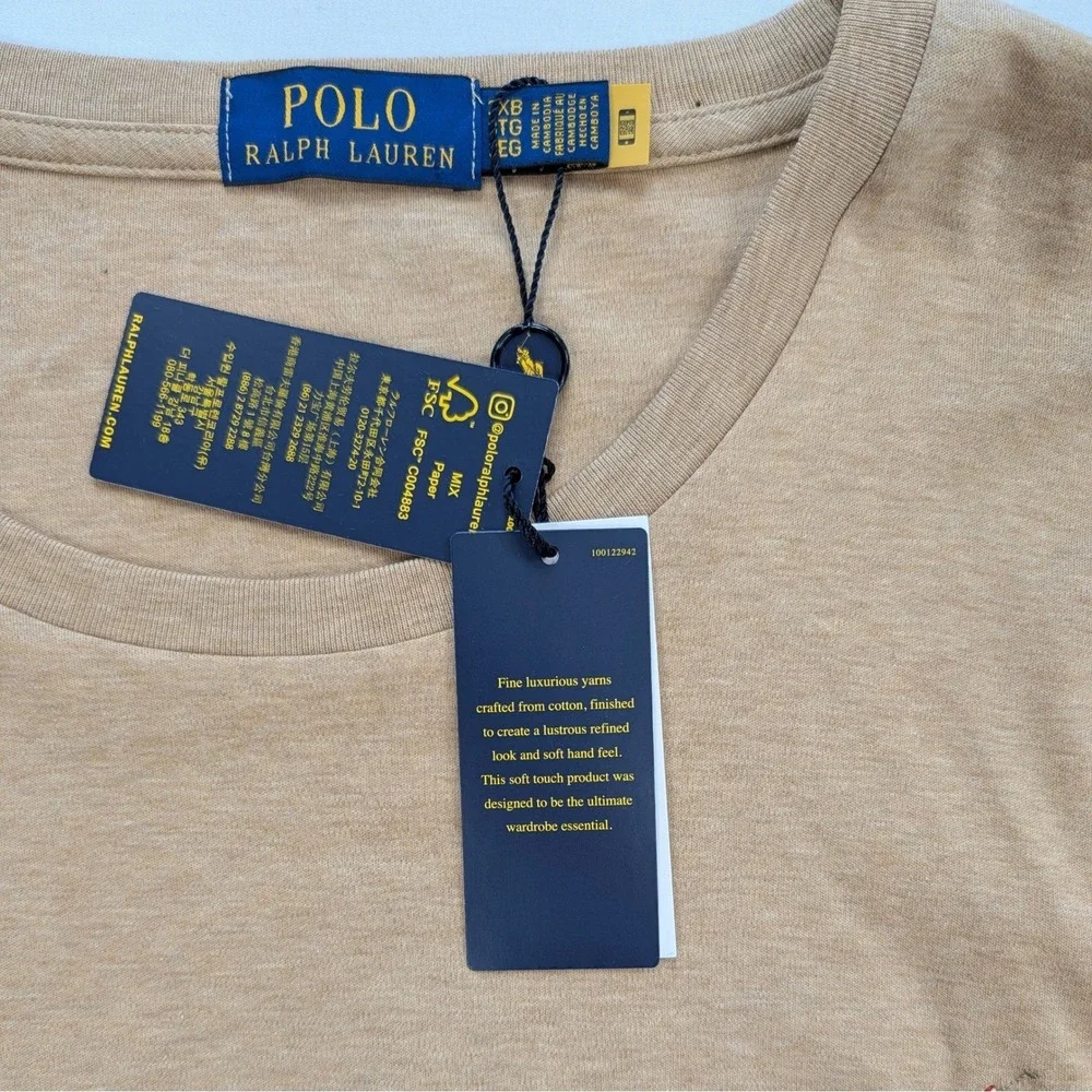 NWT Polo Ralph Lauren 3XB Camel Long Sleeve Tee